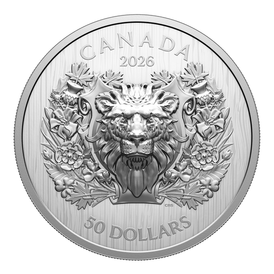 2026 Canada $50 Heraldic Lion Fine Silver (No Tax)