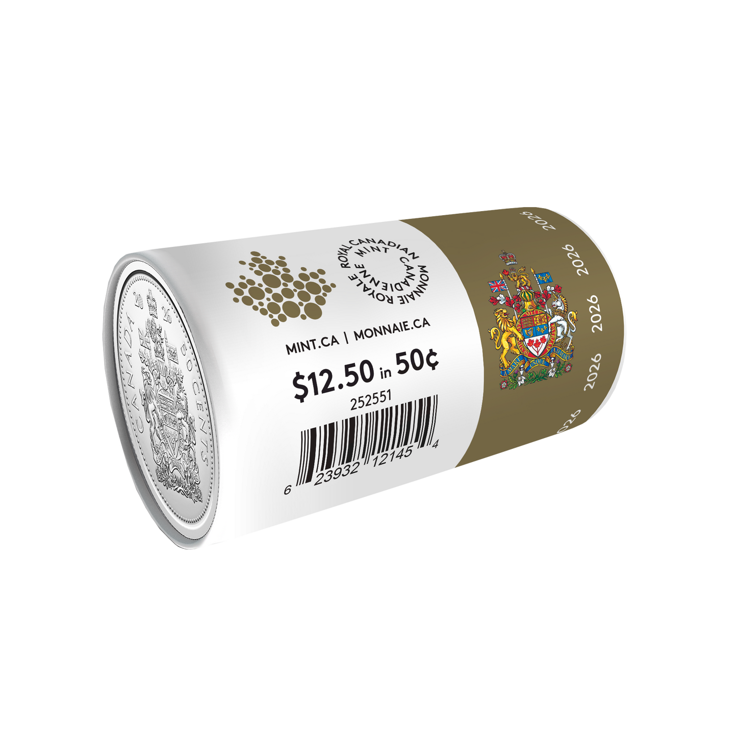 2026 Canada 50-cent Special Wrapped Original Roll of 25pcs