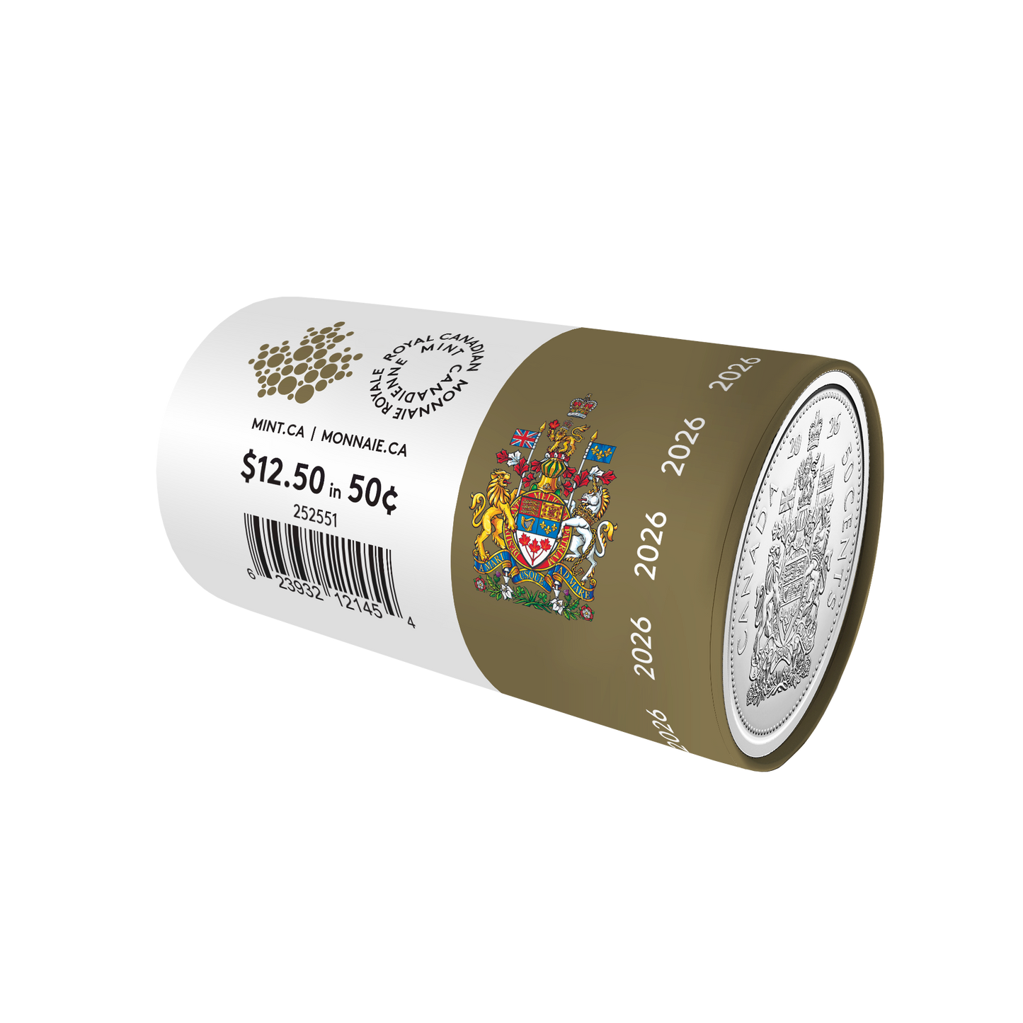 2026 Canada 50-cent Special Wrapped Original Roll of 25pcs