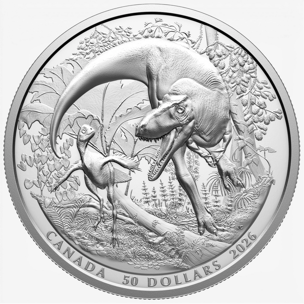 (Pre-Order) 2026 $50 Exceptional Discoveries - Dinosaurs of Canada Mintlab Fine Silver Coin (No Tax)