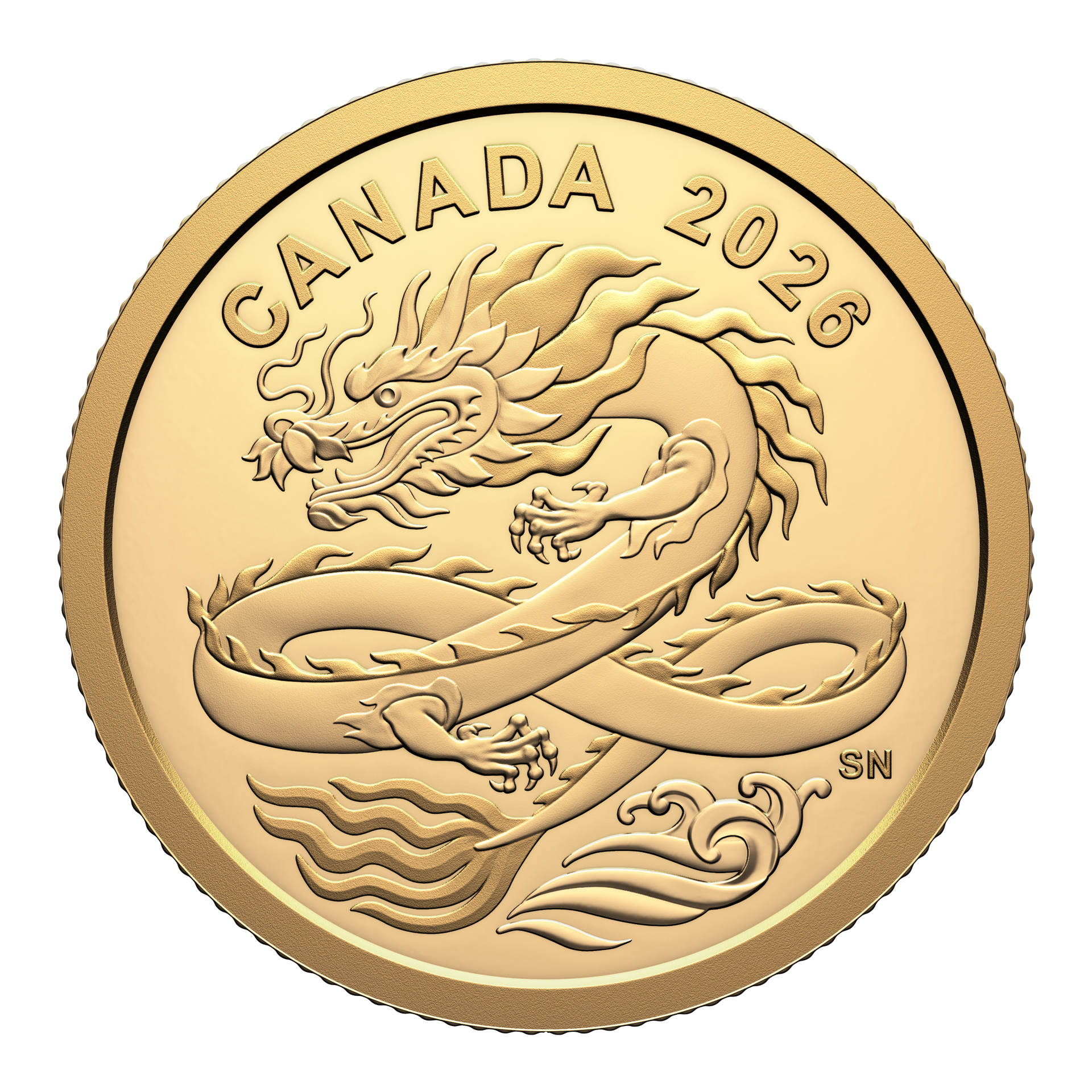 2026 Canada $8 Lucky Dragon 1/20 oz. 99.99% Pure Gold (No Tax