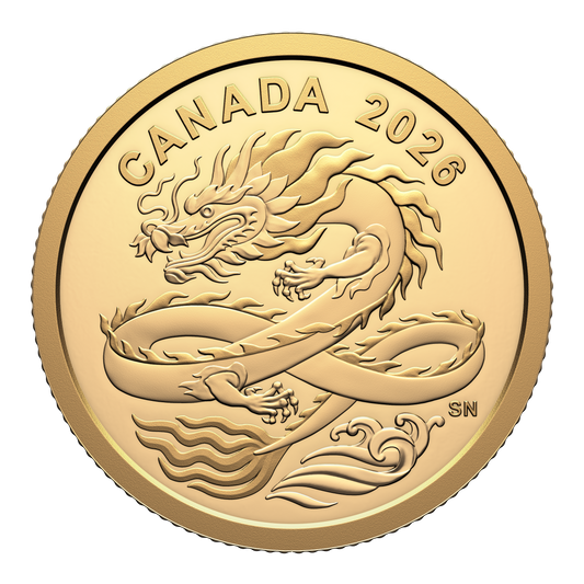 2026 Canada $8 Lucky Dragon 1/20 oz. 99.99% Pure Gold (No Tax)