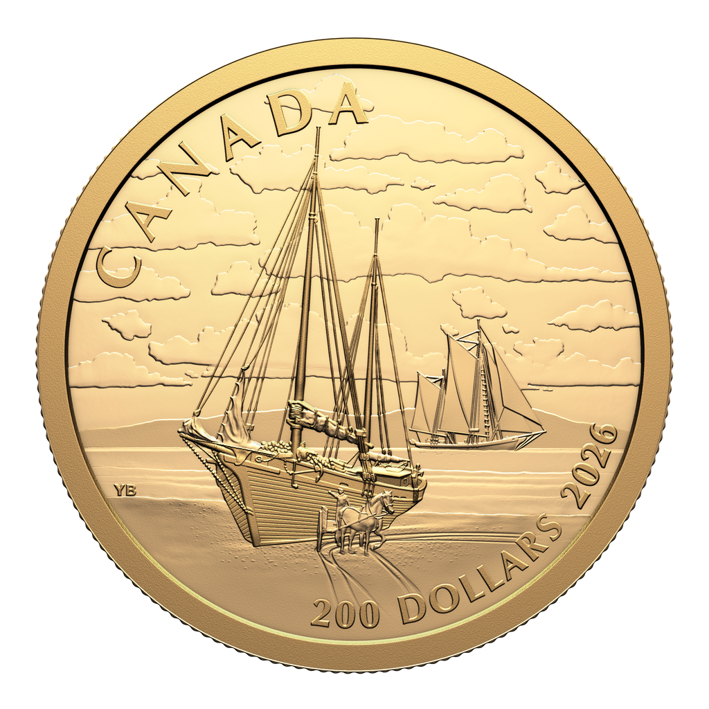 2026 Canada $200 Tall Ships: Ketch Rig 1/2oz. Pure Gold Coin (No Tax)