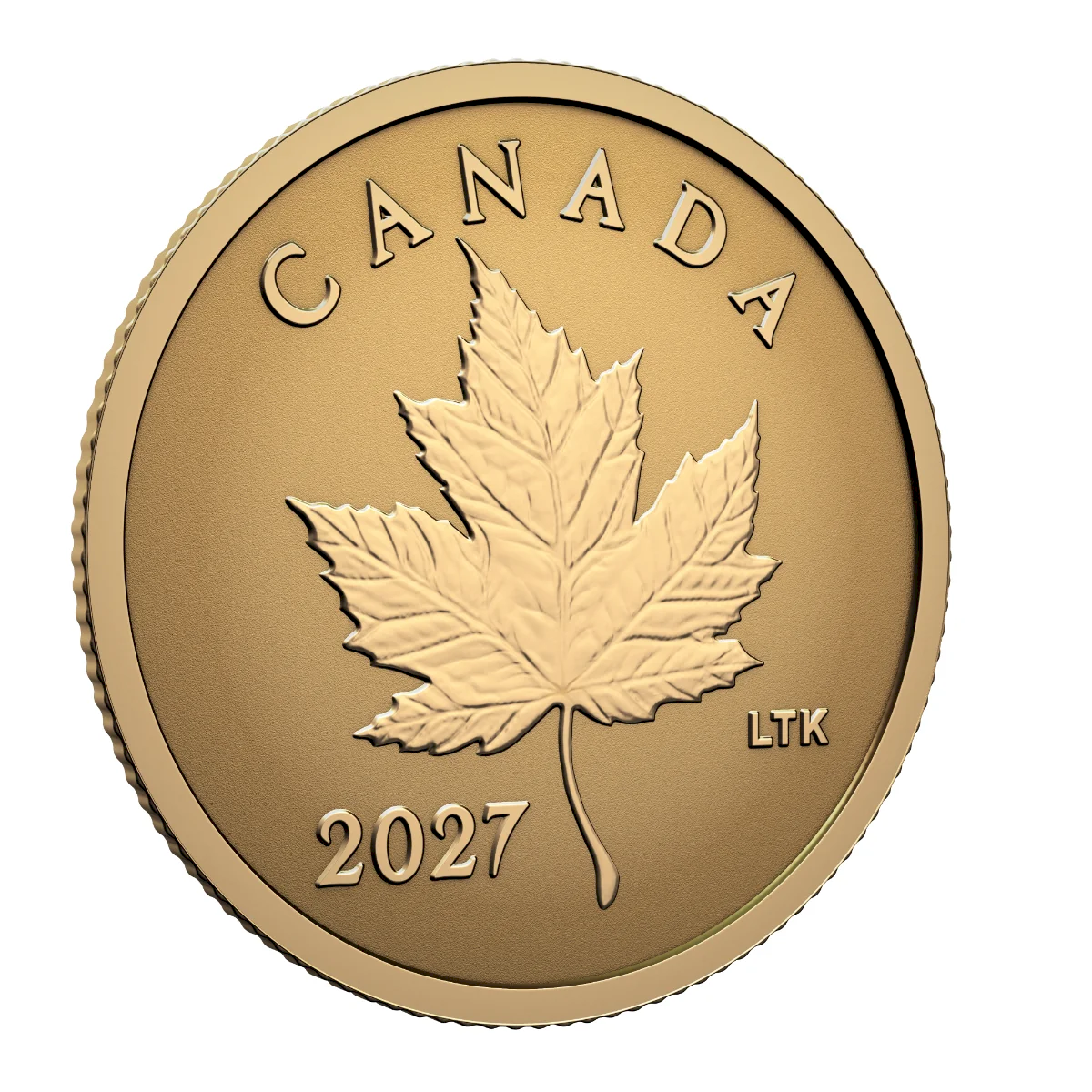(Pre-Order) 2027 Canada $1 Iconic Maple Leaf 0.5 g Pure Gold Coin (No Tax)