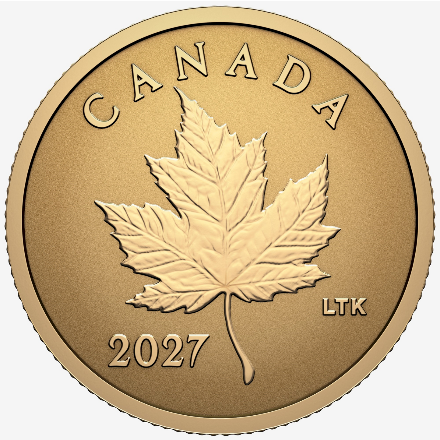 (Pre-Order) 2027 Canada $1 Iconic Maple Leaf 0.5 g Pure Gold Coin (No Tax)