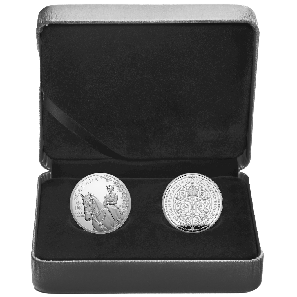 2026 Canada/UK 100th Anniversary of the Birth of Queen Elizabeth II Fine Silver 2-coin Set (No Tax)