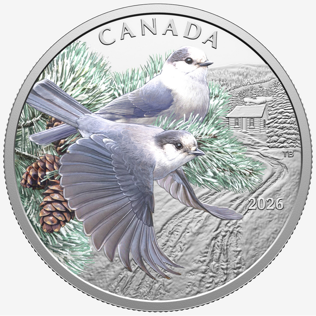 (Pre-Order) 2026 Canada $20 Colourful Birds: Canada Jays Fine Silver (No Tax)