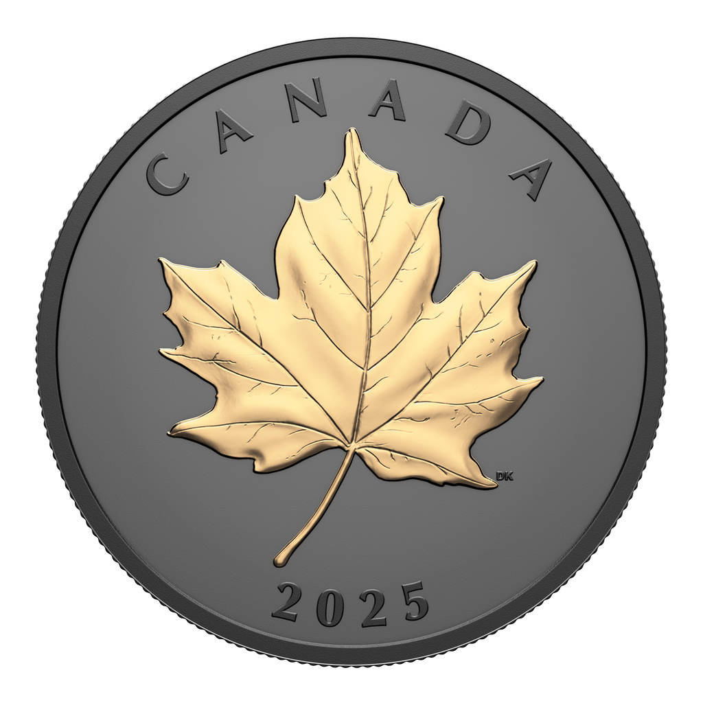 2025 Canada $20 Gilded Elegant Maple Leaf Fine Silver (No Tax)