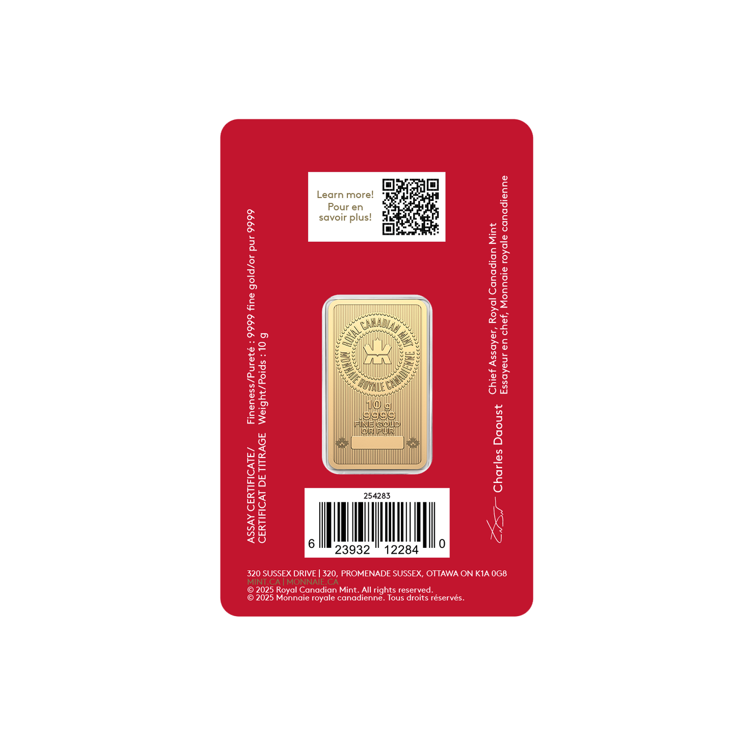 2026 Canada Lunar Year of the Horse 10g 99.99% Pure Gold Bar (No Tax)