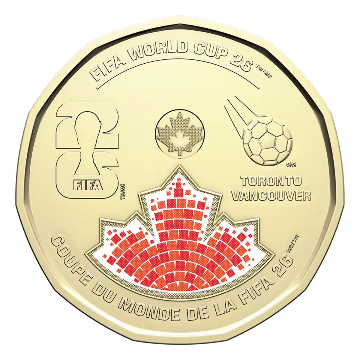 (Pre-Order) 2026 Colourized Canada $1 FIFA World Cup 2026TM/MC Special Wrapped Roll of 25 pcs
