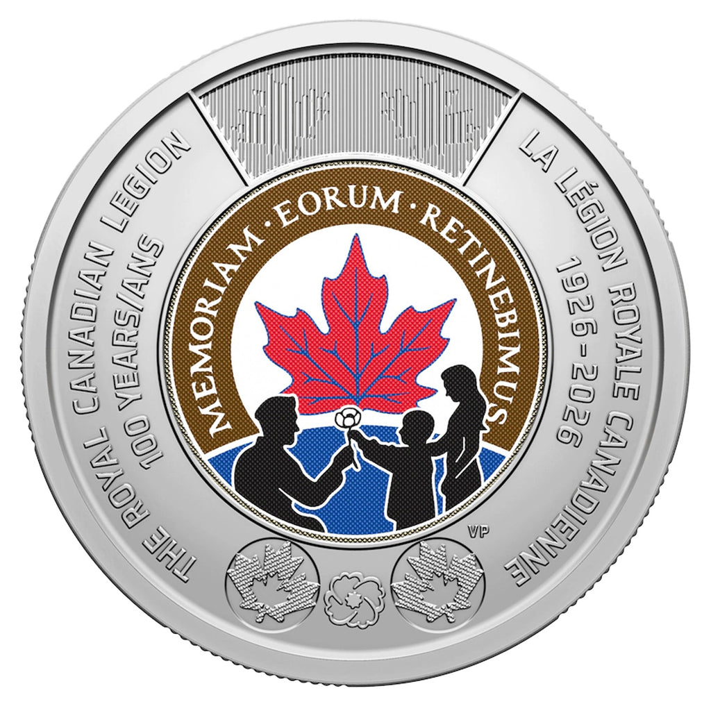 2026 Coloured $2 100th Anniversary of the Royal Canadian Legion Brilliant Uncirculated (MS63)