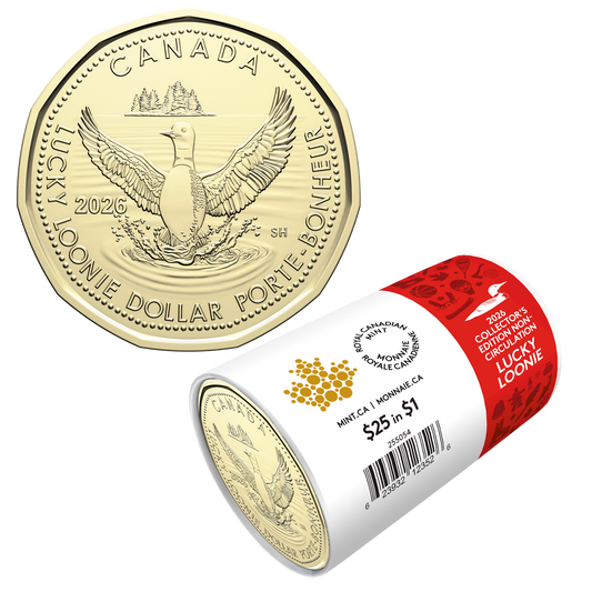 2026 Canada $1 Lucky Loon Collector's Edition Non-Circulation Special Wrap Roll of 25 pcs