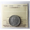 1892 Canada 25-cents ICCS Certified EF-40