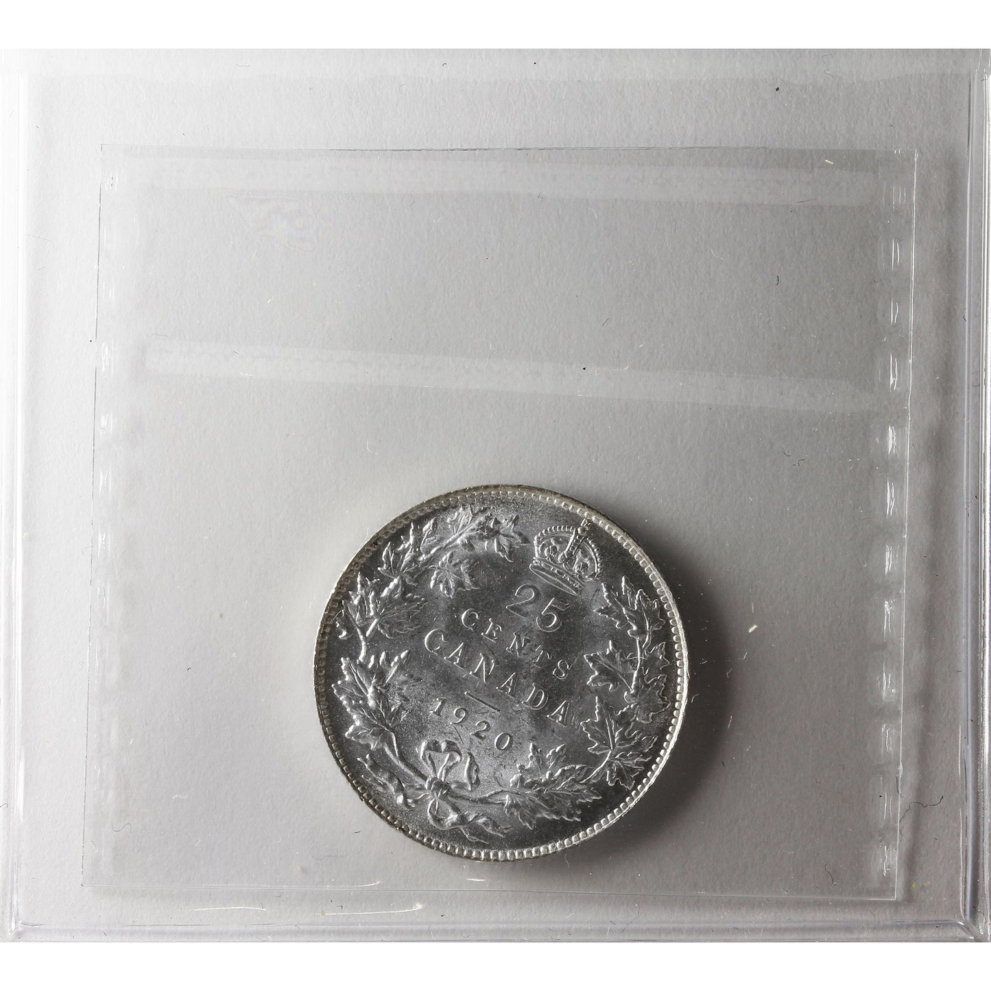 1920 Canada 25-cents ICCS Certified AU55