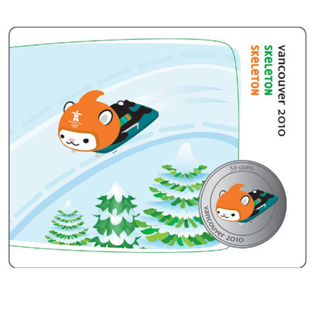 2010 Canada 50-cent Olympic Mascot Collector Card - Skeleton