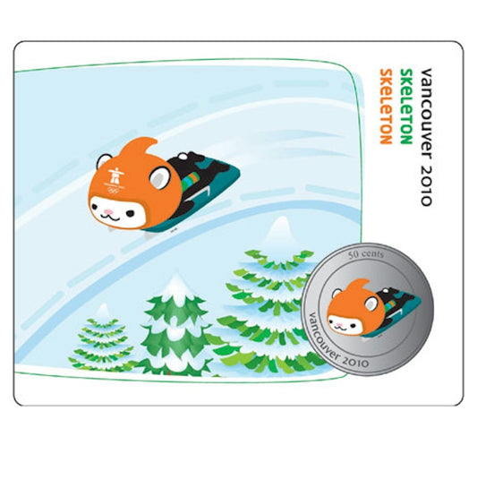 2010 Canada 50-cent Olympic Mascot Collector Card - Skeleton