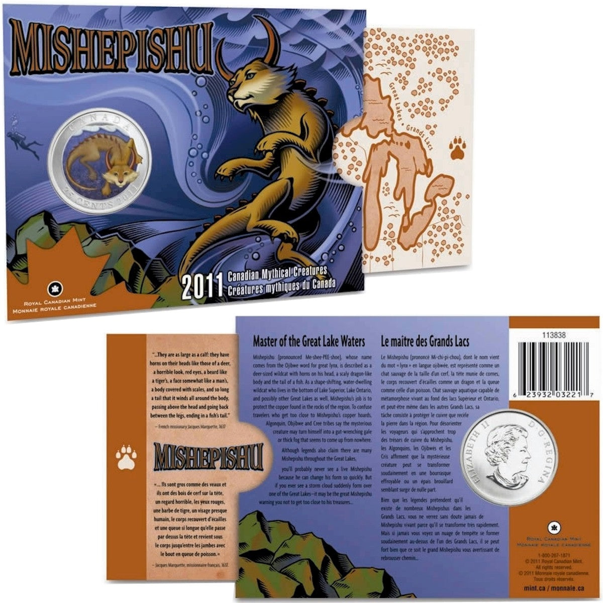 canadian mythical monsters 2011 25-cent Canadian Mythical Creatures