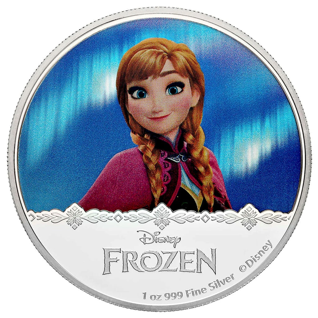 2016 Niue $2 Disney's Frozen - Anna 1oz Silver (No Tax) Lightly Toned