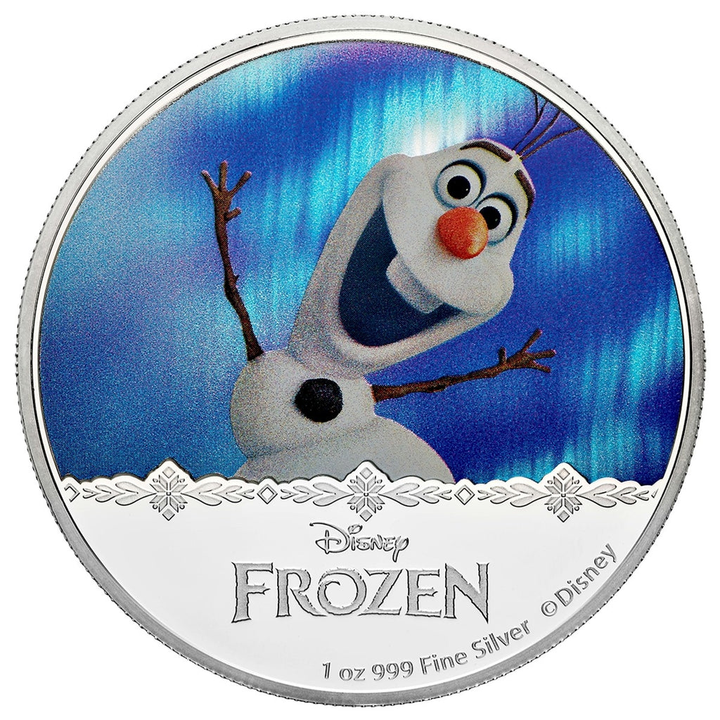 2016 Niue $2 Disney's Frozen - Olaf 1oz Silver (No Tax) Lightly Toned