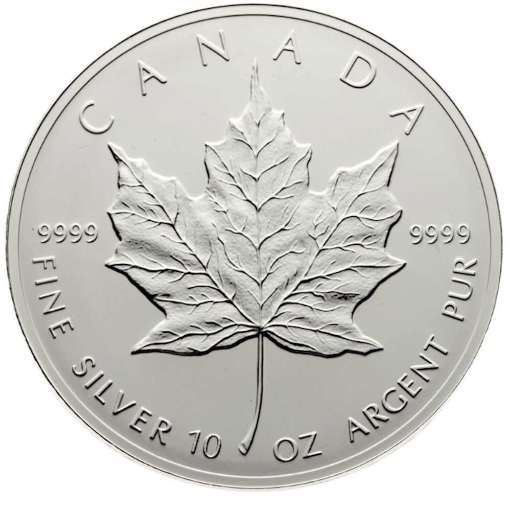 1998 Canada 10oz. 10th Anniversary Silver Maple Leaf Coin (No Tax)