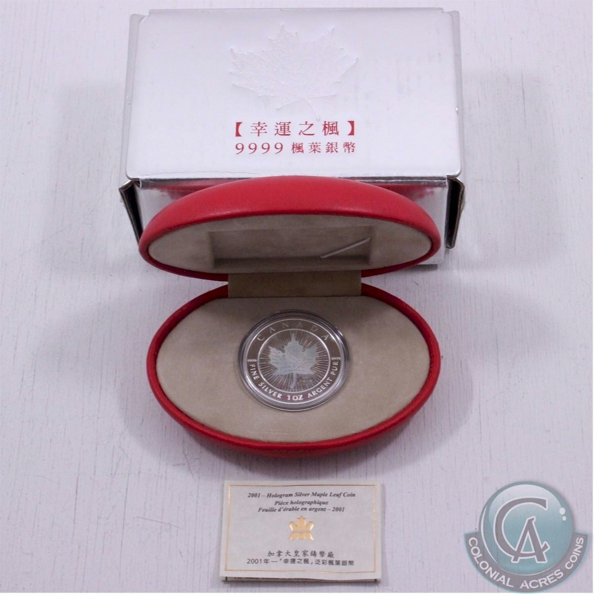 2001 Canada $5 Maple of Good Fortune Fine Silver Coin (TAX Exempt)
