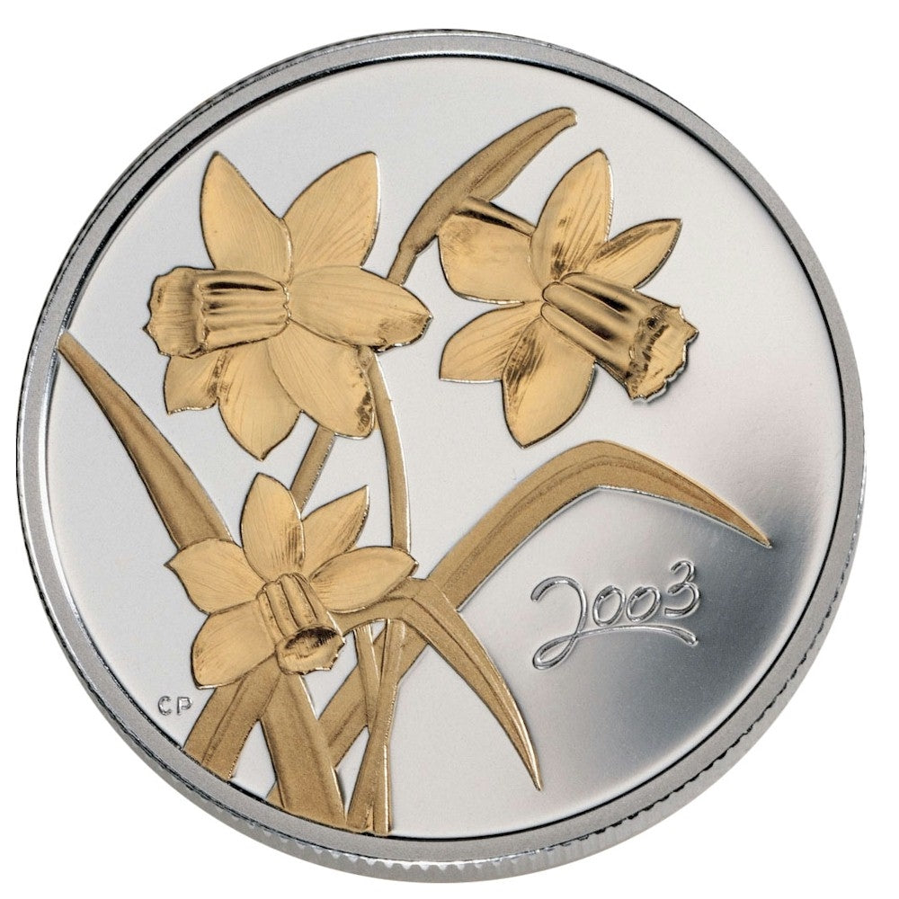 2003 50-cent Canadian Floral - Golden Daffodil (#2) Sterling Silver