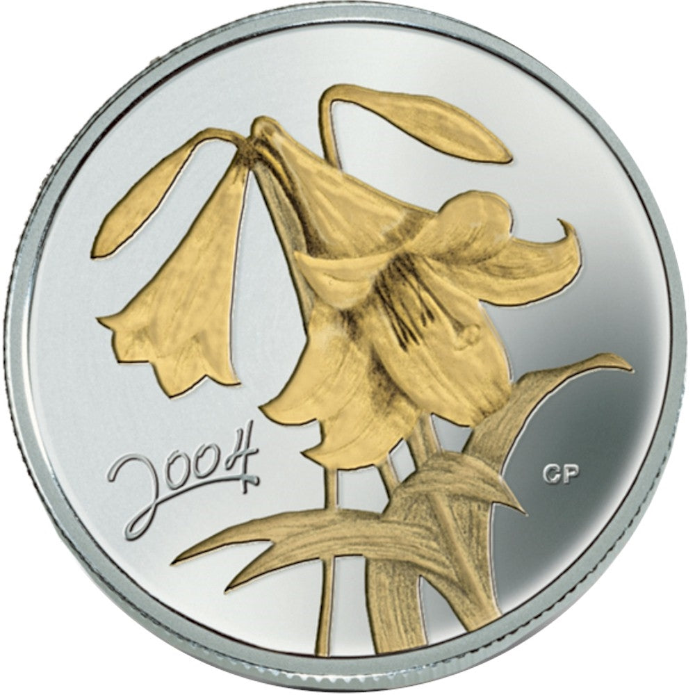 2004 50-cent Canadian Floral - Golden Easter Lily (#3) Sterling Silver