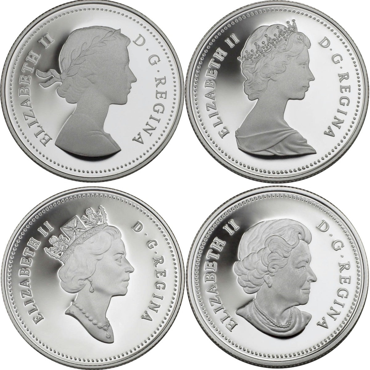 2004 Canada 50-cent Queen Elizabeth II 4-coin Sterling Silver Effigy Set
