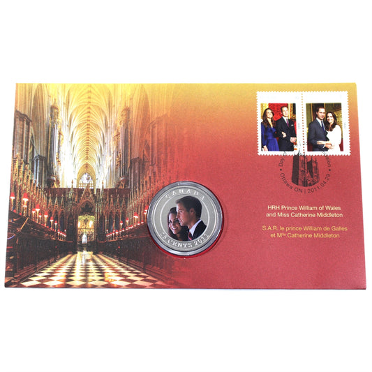 2011 Canada Royal Wedding (William & Kate) Numismatic Philatelic Cover with 25-cents