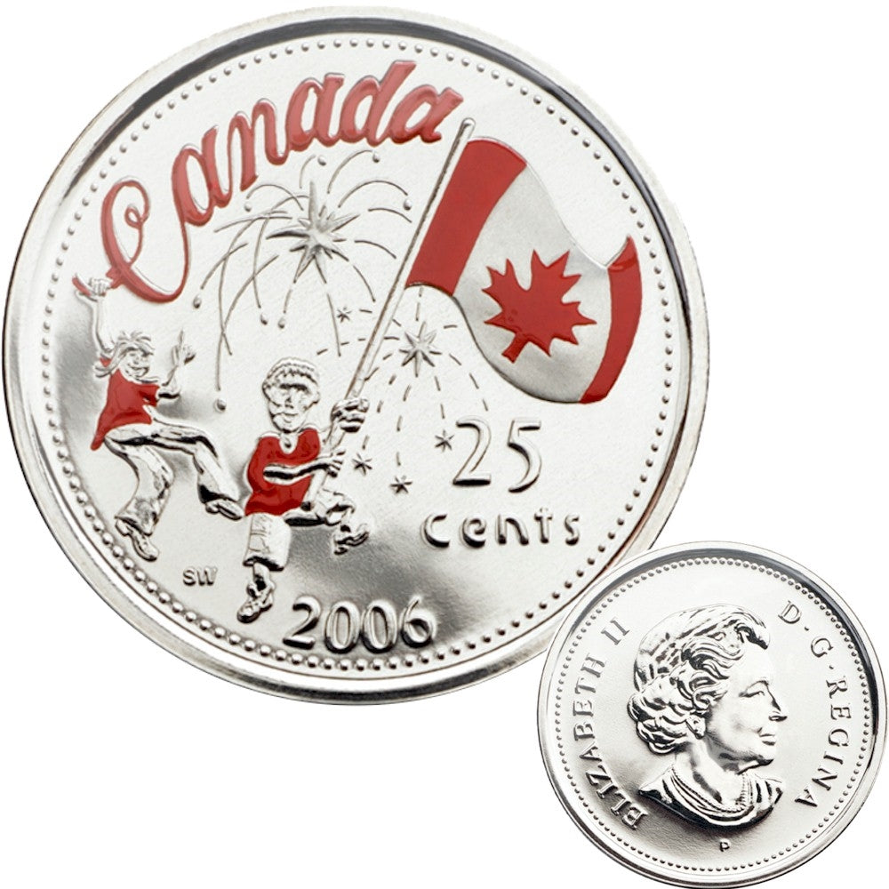 2006 Canada Day Coloured 25 Cents & Activity Set