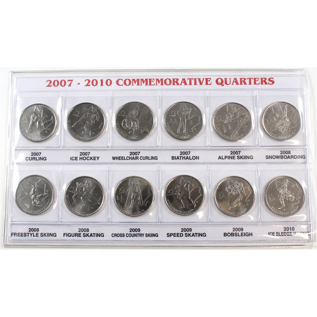 2007-2010 Canada Olympics 25-cent Small Sleeve with Coins