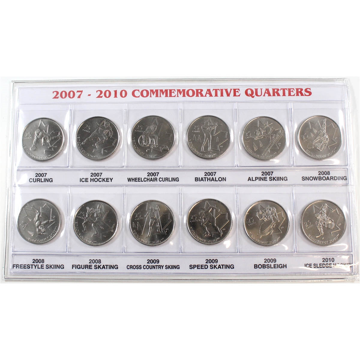 2007-2010 Canada Olympics 25-cent Small Sleeve with Coins