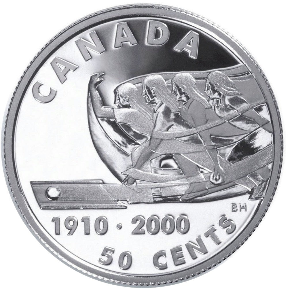 2000 Canada 50-cent First 5-pin Bowling League Sterling Silver w/tin case