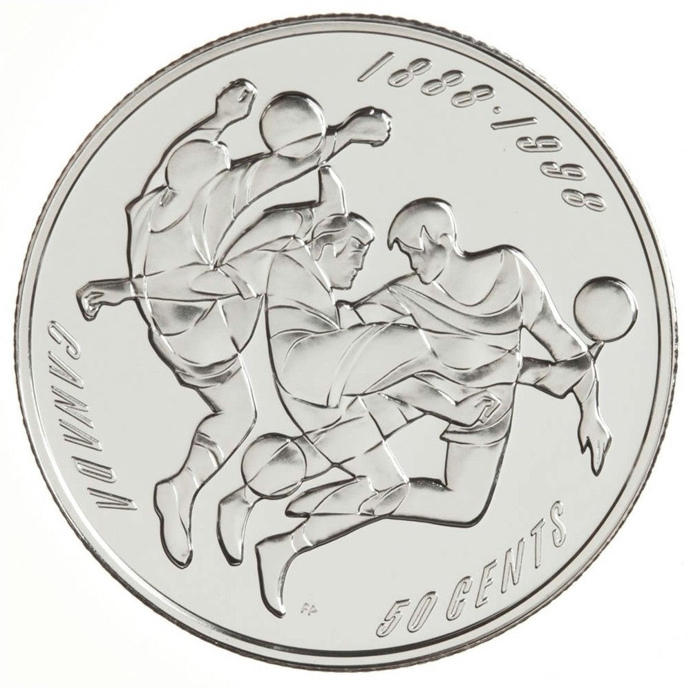 1998 Canada 50-cent Overseas Canadian Soccer Tour 1888 Sterling Silver