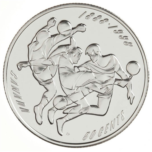 1998 Canada 50-cent Overseas Canadian Soccer Tour 1888 Sterling Silver