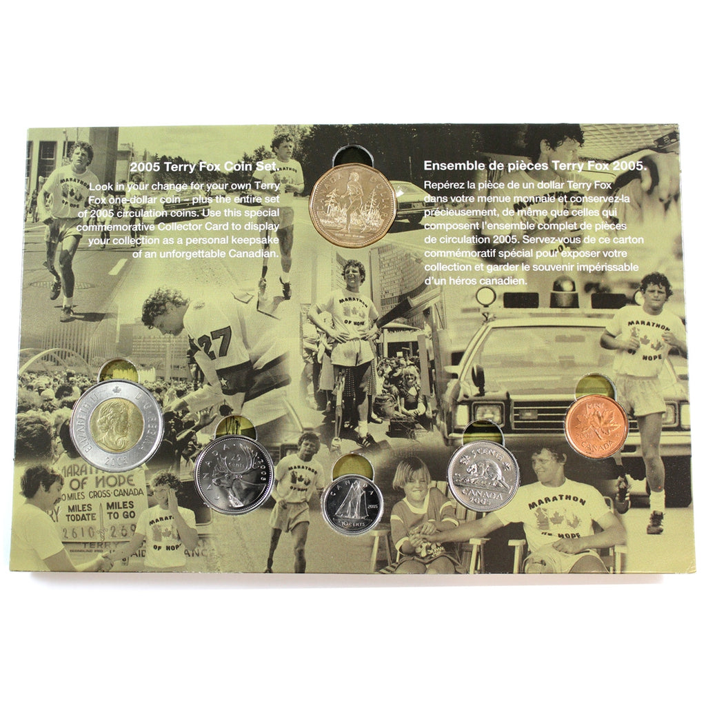 2005 Terry Fox 6-coin RCM Collector Card. Very Unique Issue! (See text)