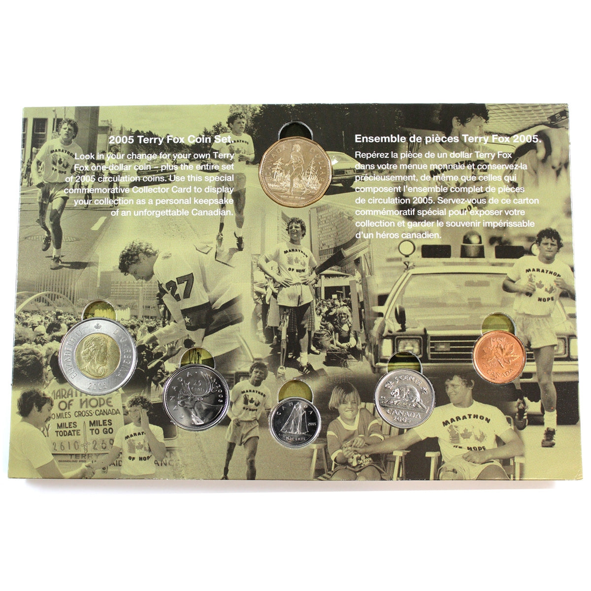 2005 Terry Fox 6-coin RCM Collector Card. Very Unique Issue! (See text)