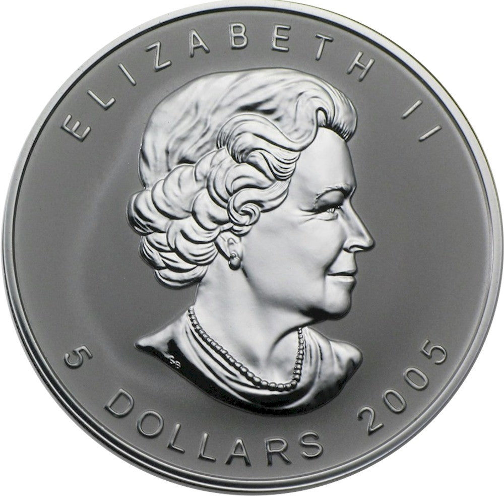 2005 Canada $5 Privy Mark Tulip 1oz. Silver Maple Leaf (TAX Exempt)