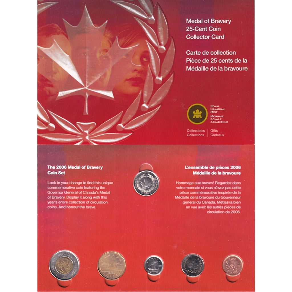 2006 Canada Medal of Bravery Collector Card w/ Commemorative 25-cent (Full) Light wear