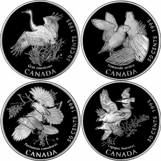 1995 50-cent Canada on the Wing Sterling Silver 4-coin Set