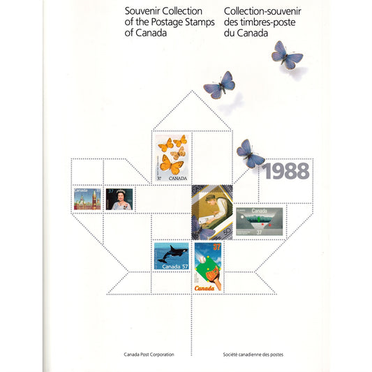 1988 Canada Post Annual Souvenir Collection of Postage Stamps in Book (Light wear)