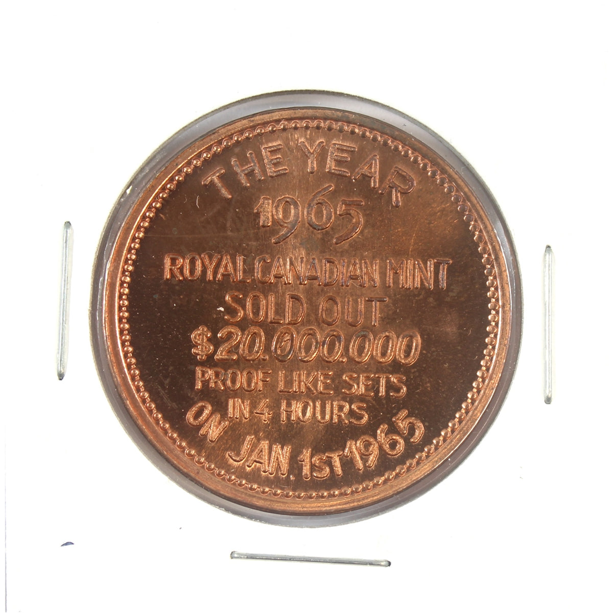 1965 CNA 12th Annual Convention, Montreal, Medallion: RCM Sold $20M PL Sets in 4 Hours