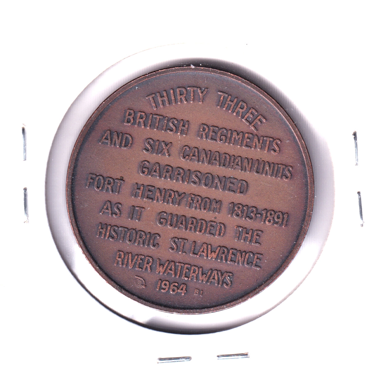 1964 Old Fort Henry, Kingston, Ontario, Medallion