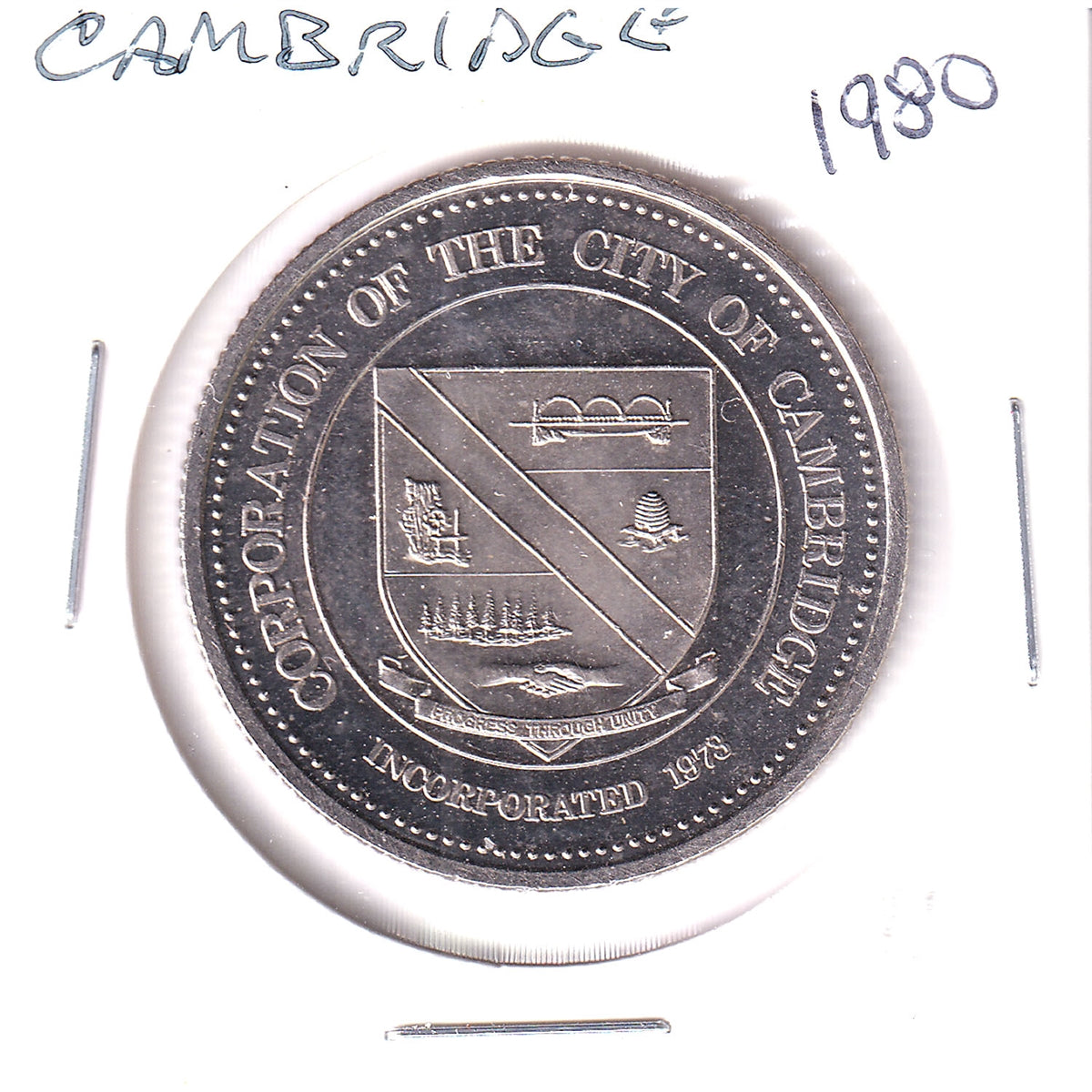1980 Cambridge, ON, Trade Dollar Token: Homecoming '80
