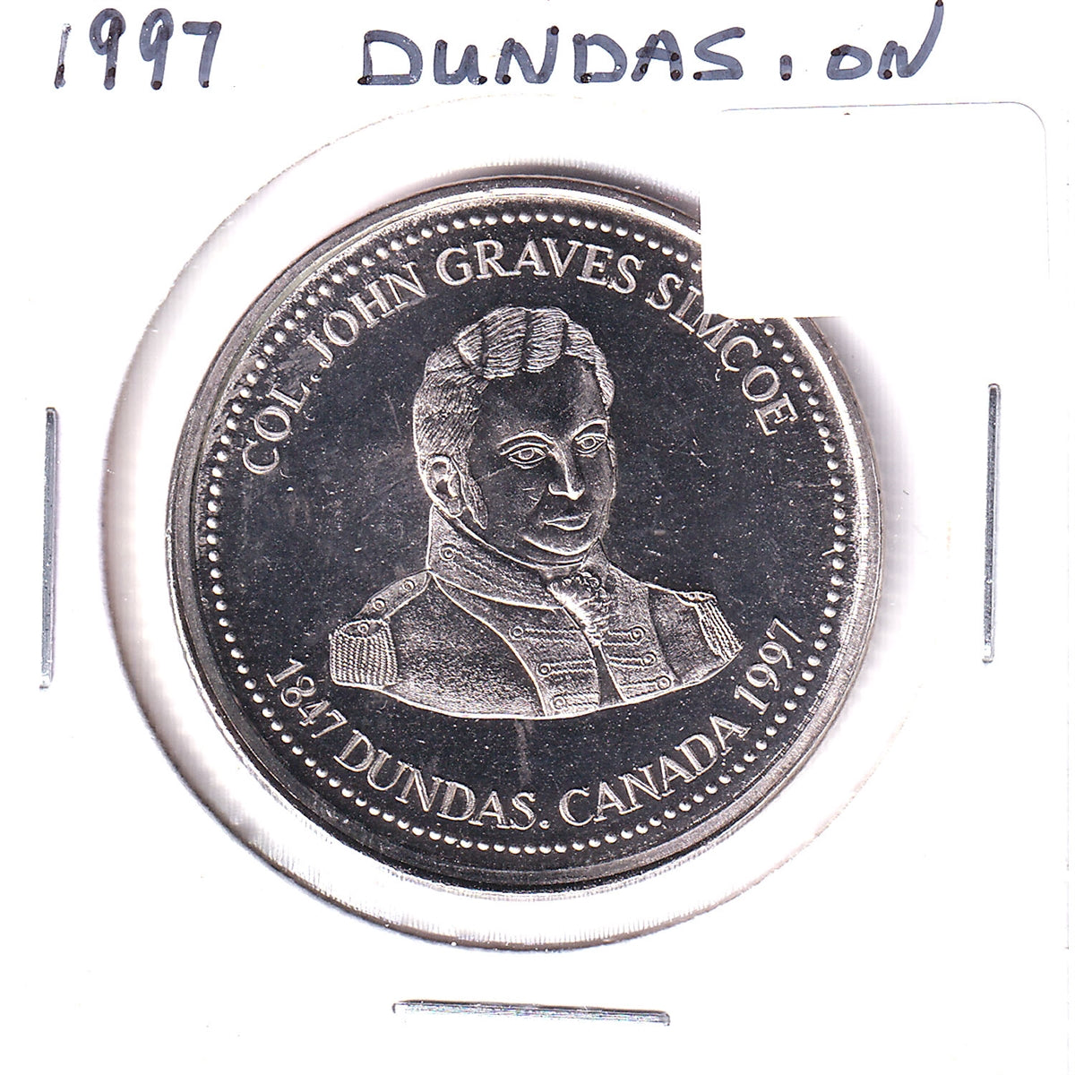 1997 Dundas Ontario Town Hall Trade Dollar Token