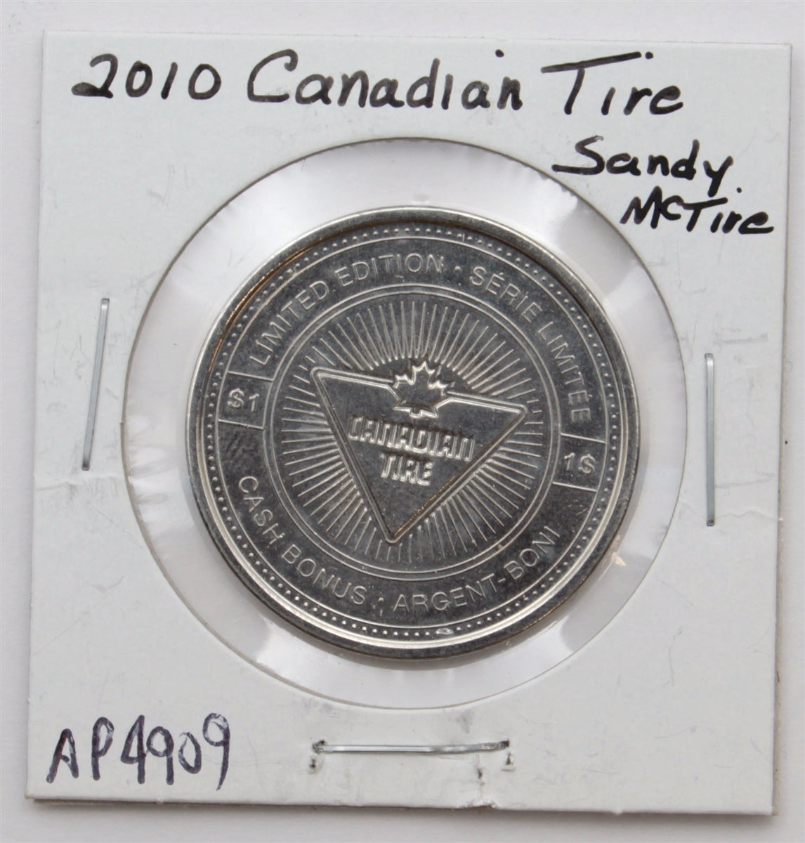 2010 Canadian Tire Limited Edition Trade Dollar Token: Sandy McTire