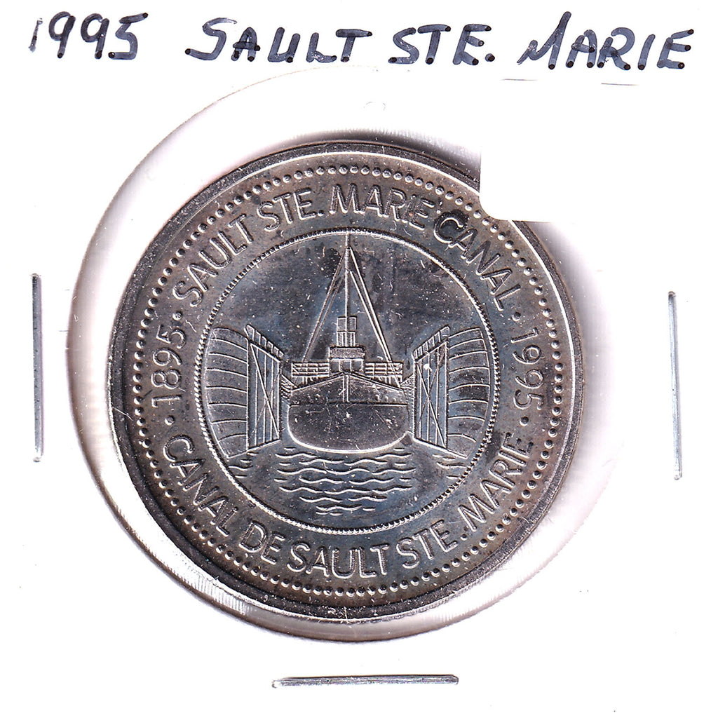 1995 Sault Ste. Marie, ON, $2 Trade Token: Canal Centennial (Bit of rust)