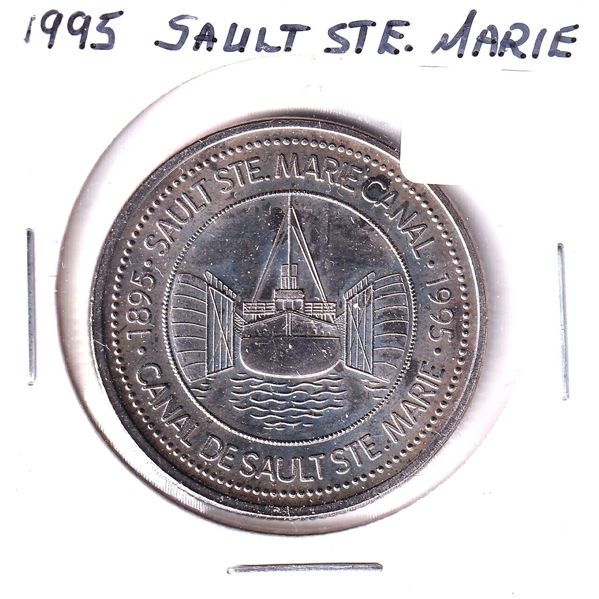 1995 Sault Ste. Marie, ON, $2 Trade Token: Canal Centennial (Bit of rust)