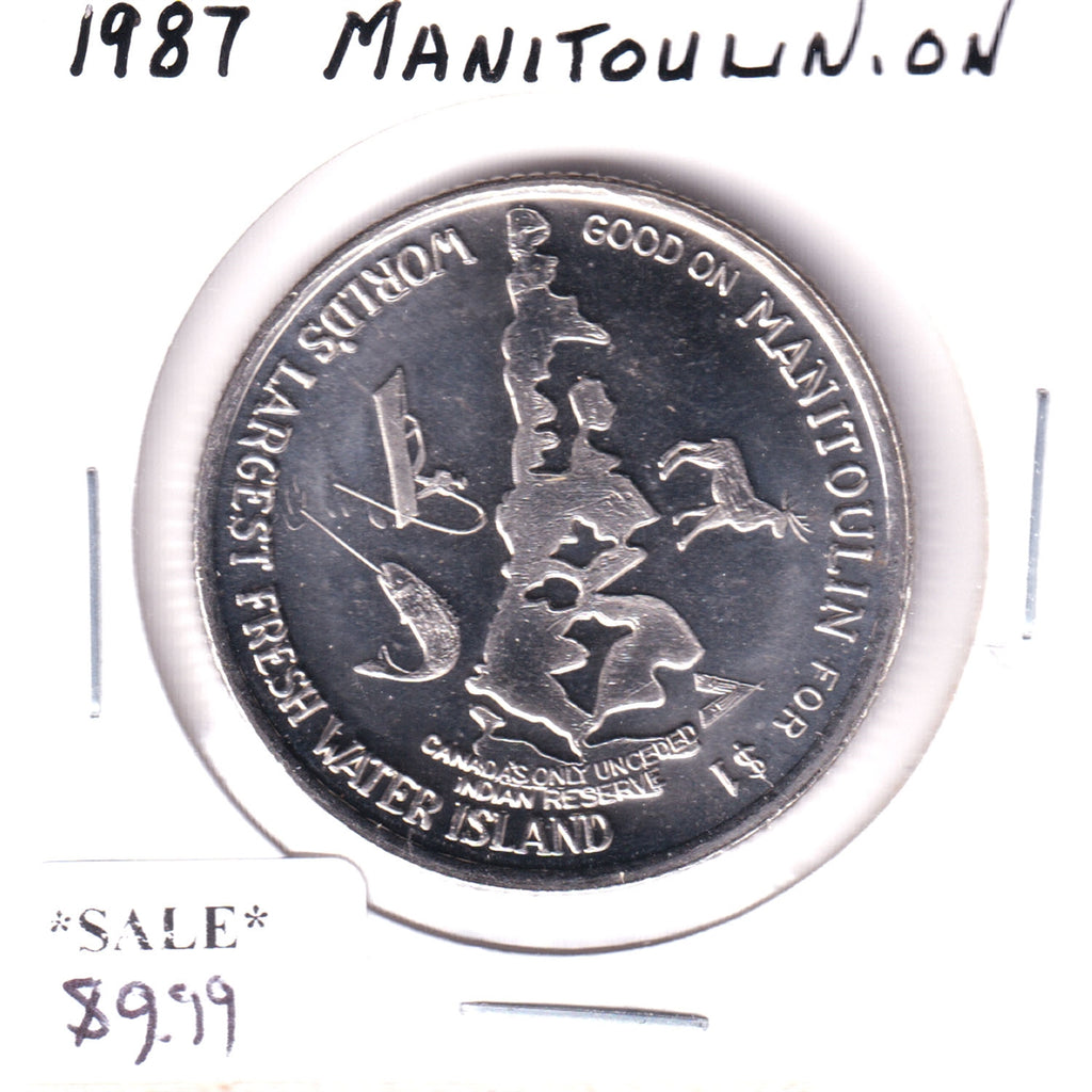1987 Manitoulin Island, Ontario, Haweater Trade Dollar Token: Manitoulin Ski Club
