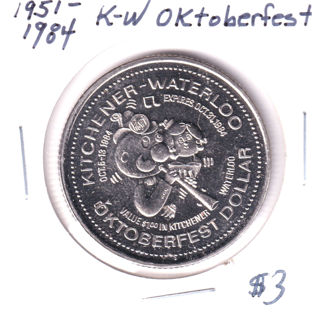 1984 Kitchener-Waterloo Oktoberfest Trade Dollar: Transylvania Club 33 Years